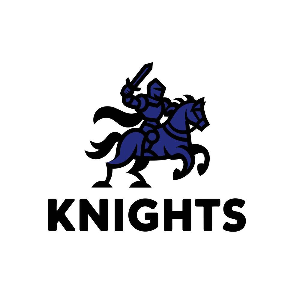 Majestic Knight on Horseback with Raised Sword, Symbolizing Strength, Chivalry, and Victory vector