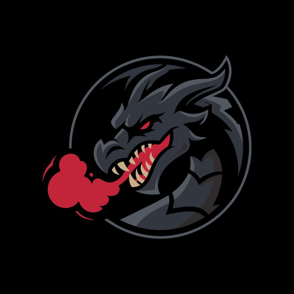 Fierce dragon logo design vector
