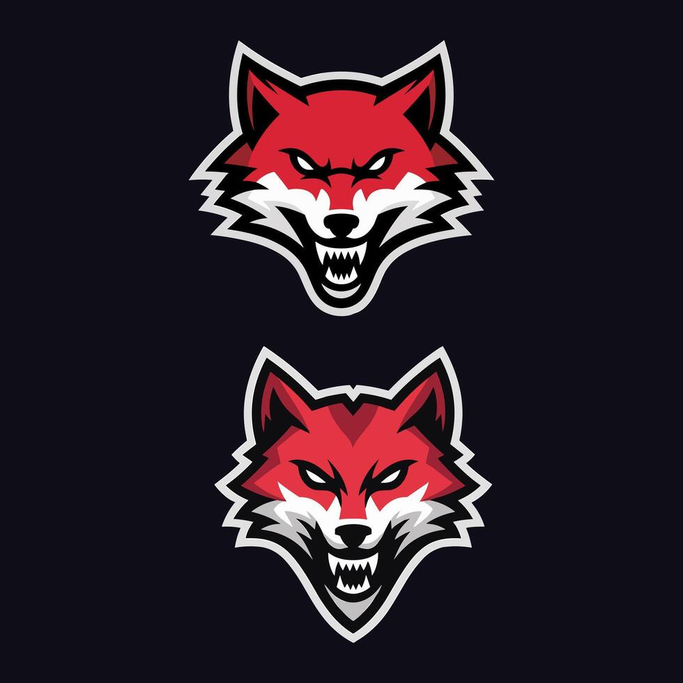 Red fox mascot logo design vector