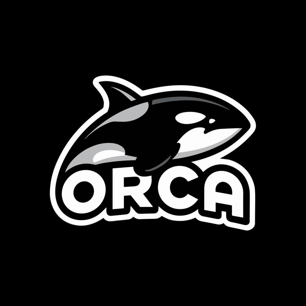 Sleek Orca Killer Whale Mascot Logo Design with Bold Lettering vector