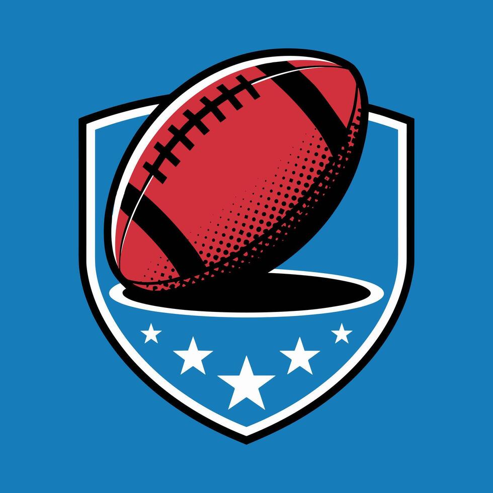Football logo with stars and shield vector