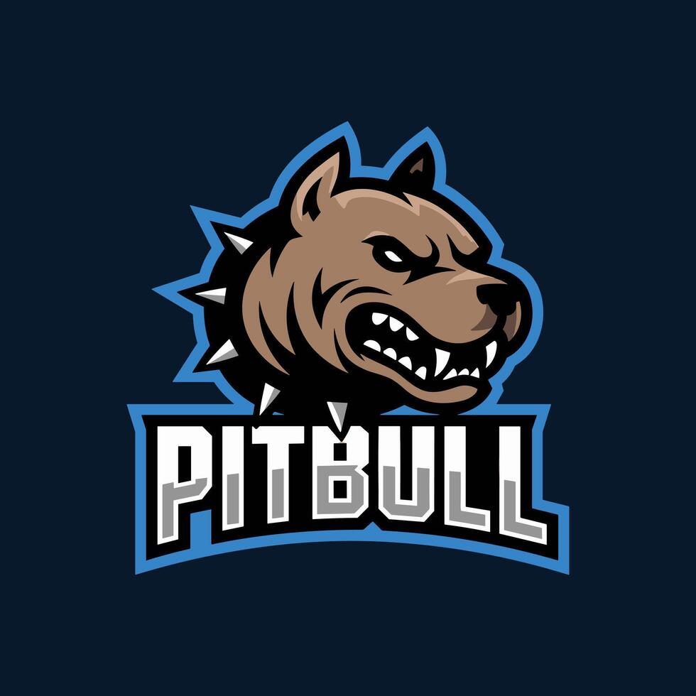Fierce pitbull logo design vector