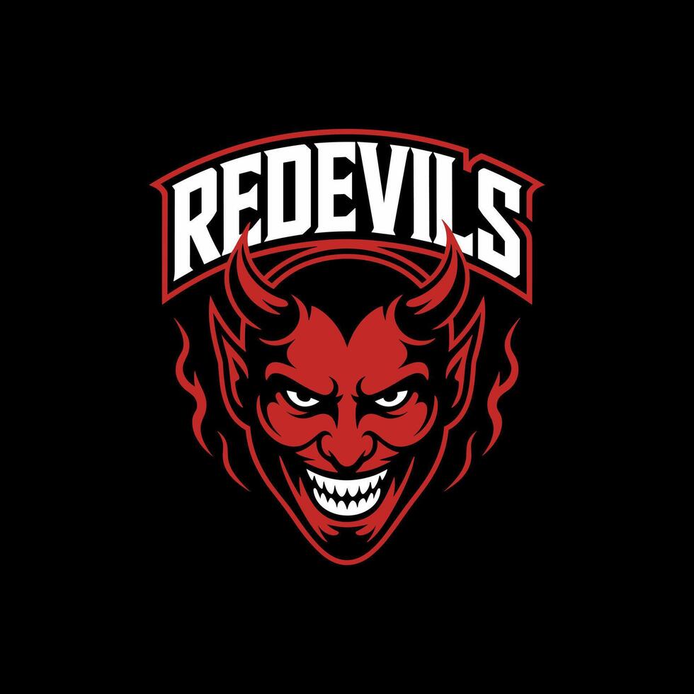 Red Devils logo design vector