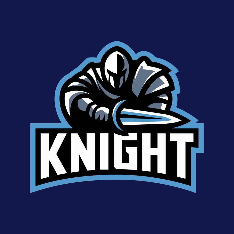 Fierce Armored Knight Mascot with Sword, Representing Strength, Valor, and Strategic Power vector