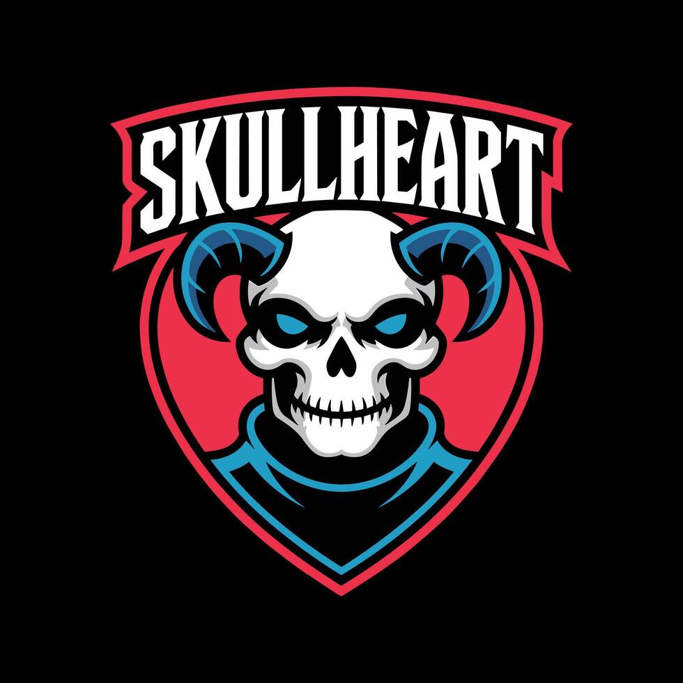 A Sinister Samurai Skull Mascot Logo, Adorned with a Red Helmet and Crossed Katanas, Featuring Glowing Red Eyes, Ideal for Gaming or Martial Arts Themes vector
