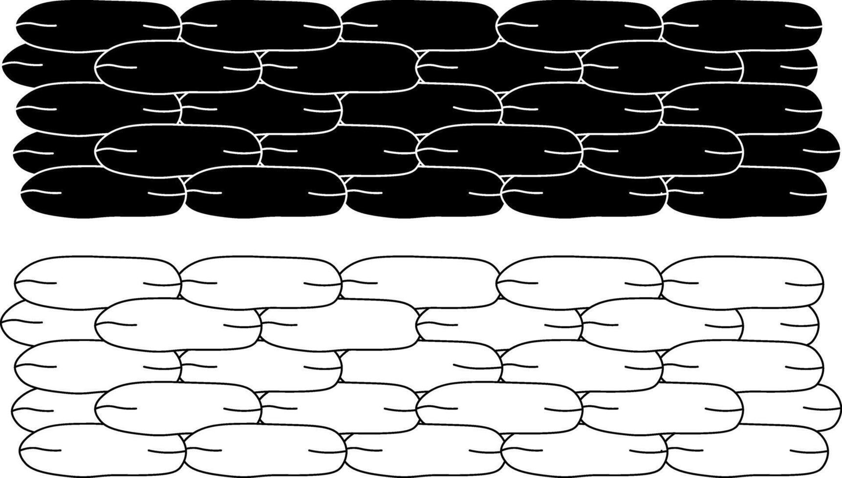 outline silhouette Sandbag icon set vector
