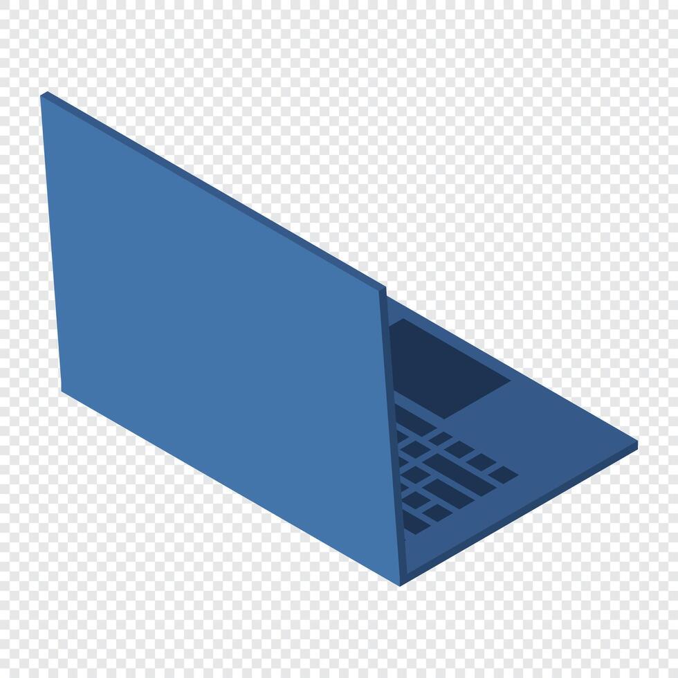 Isometric laptop. Isometric laptop backside. Programming on laptop concept. Isometric technology. illustration. vector