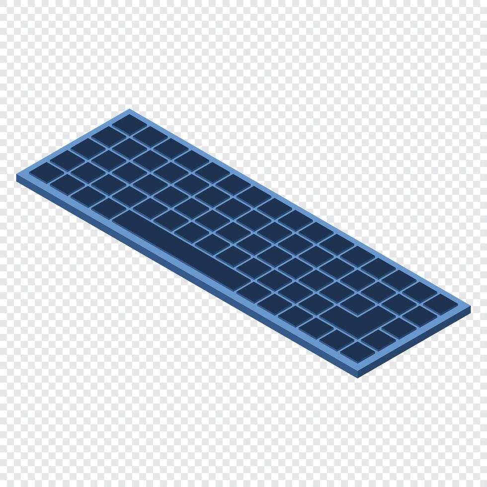 Isometric computer keyboard. Modern computer keyboard. Computer hardware components. Isometric technology. illustration. vector
