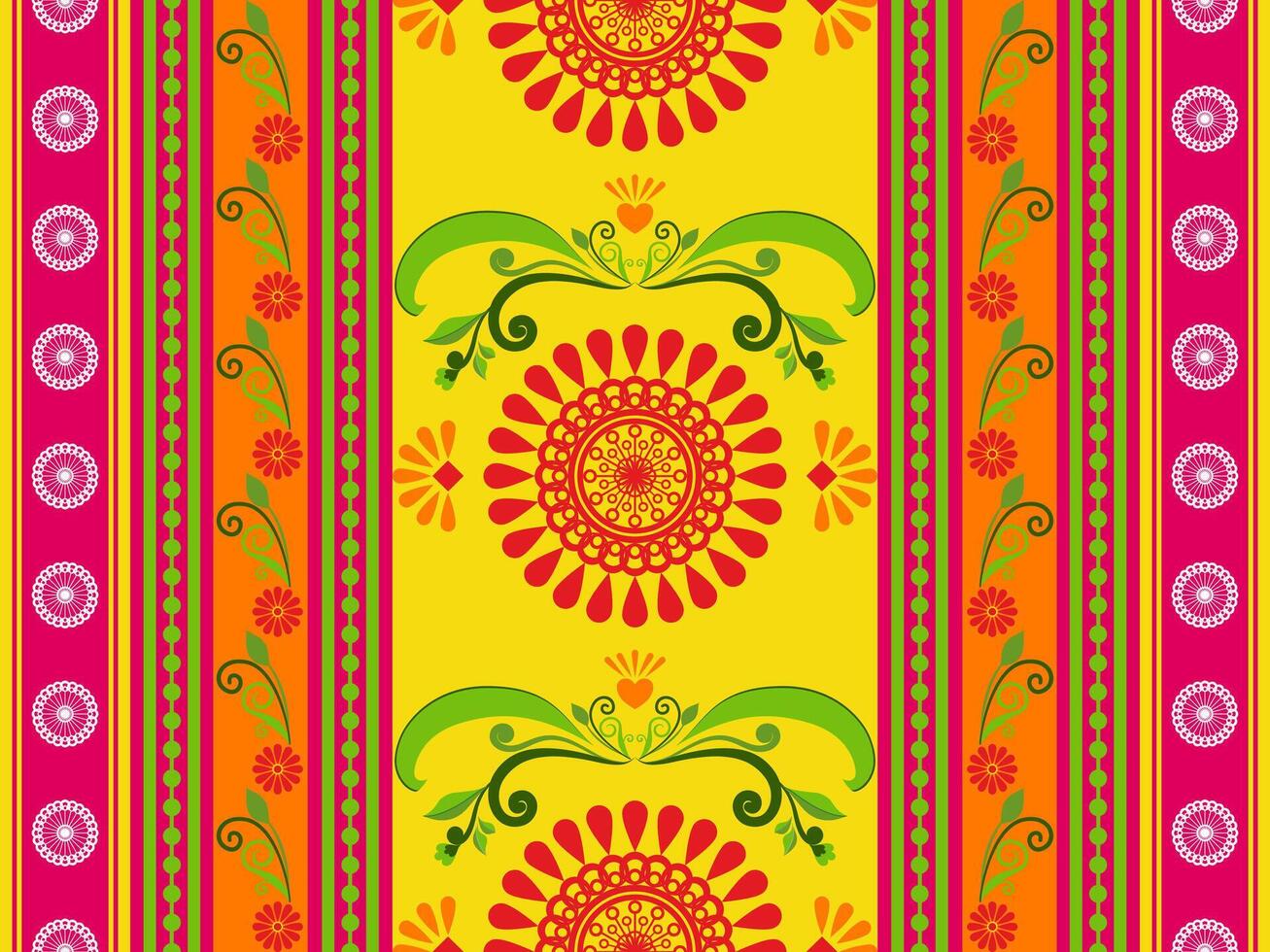 Colorful floral design on yellow background vector