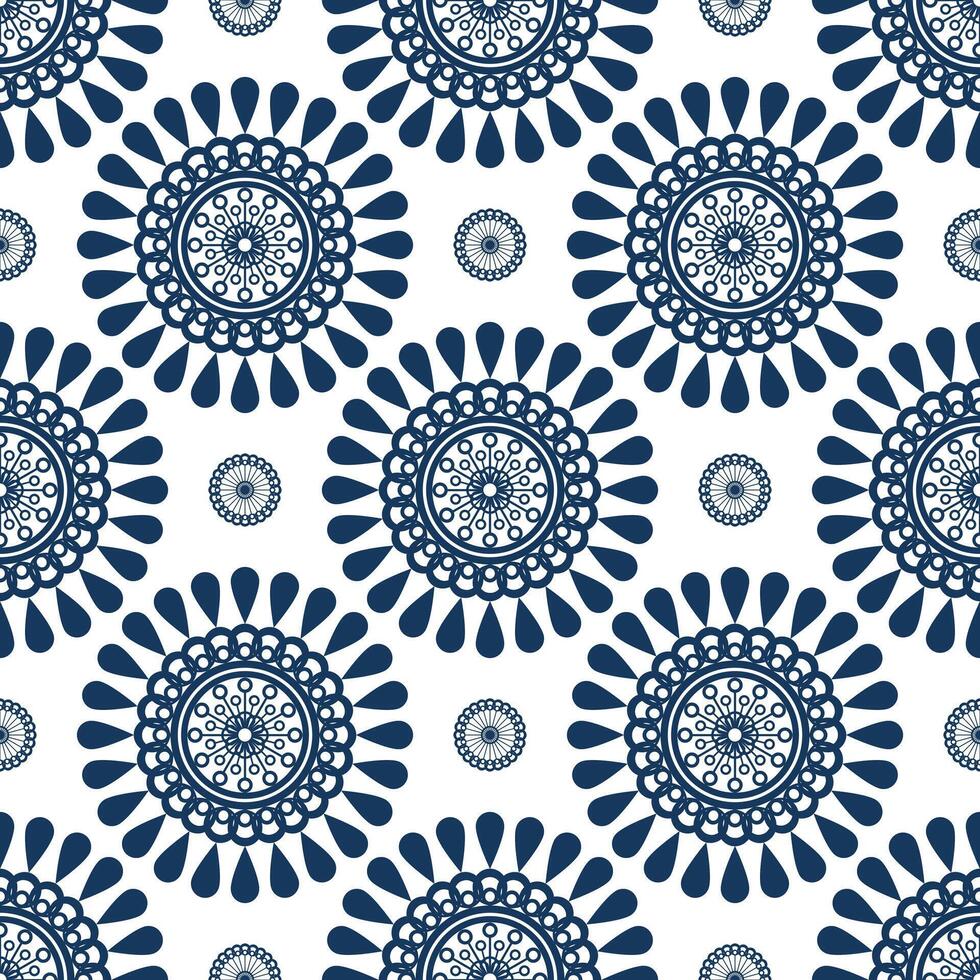 Navy floral pattern design vector