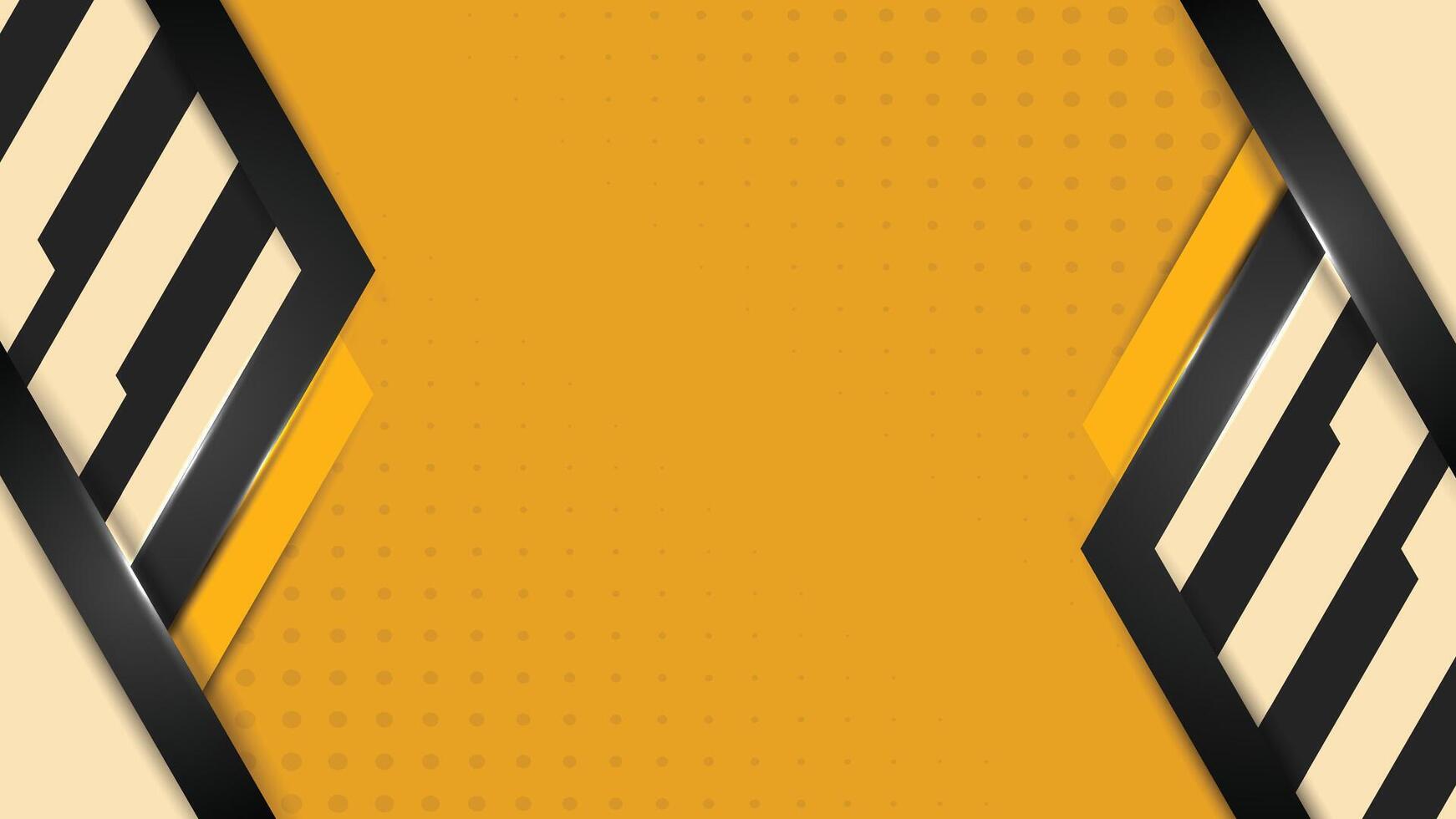 Modern Geometric Abstract Background with Yellow and Black Layers vector