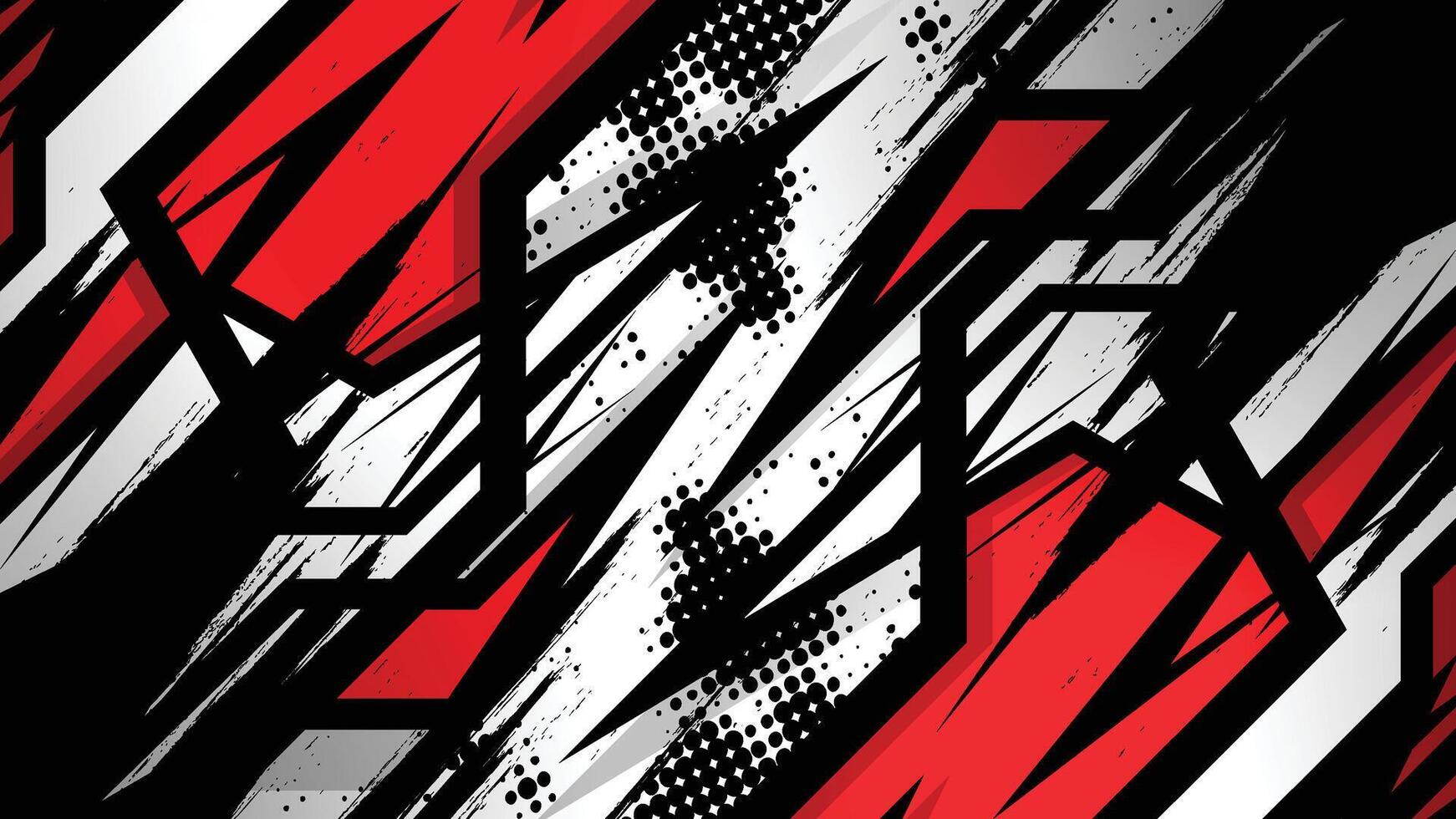 a black and red background with a white and red design vector