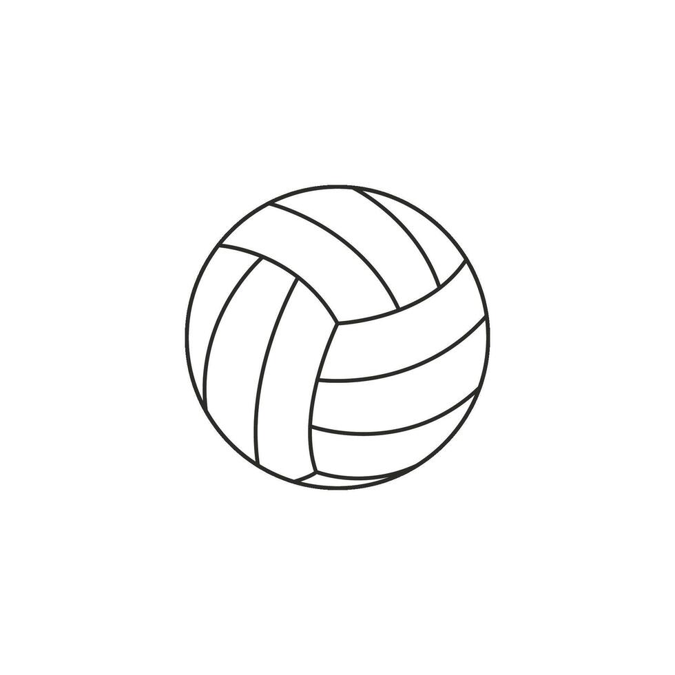 A line art icon of a volleyball, representing the sport and its primary equipment. vector