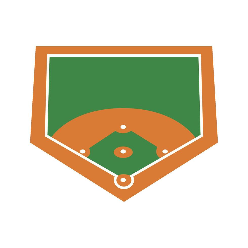 A flat design icon of a baseball diamond field vector