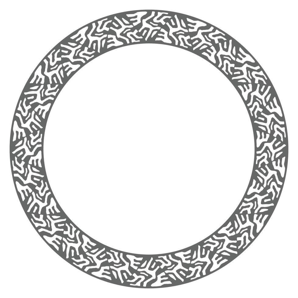 Ethnic round pattern, frame boarder with african ornament. Tribal texture, hand drawn circle design elements for branding, badge, print, sticker or labels vector