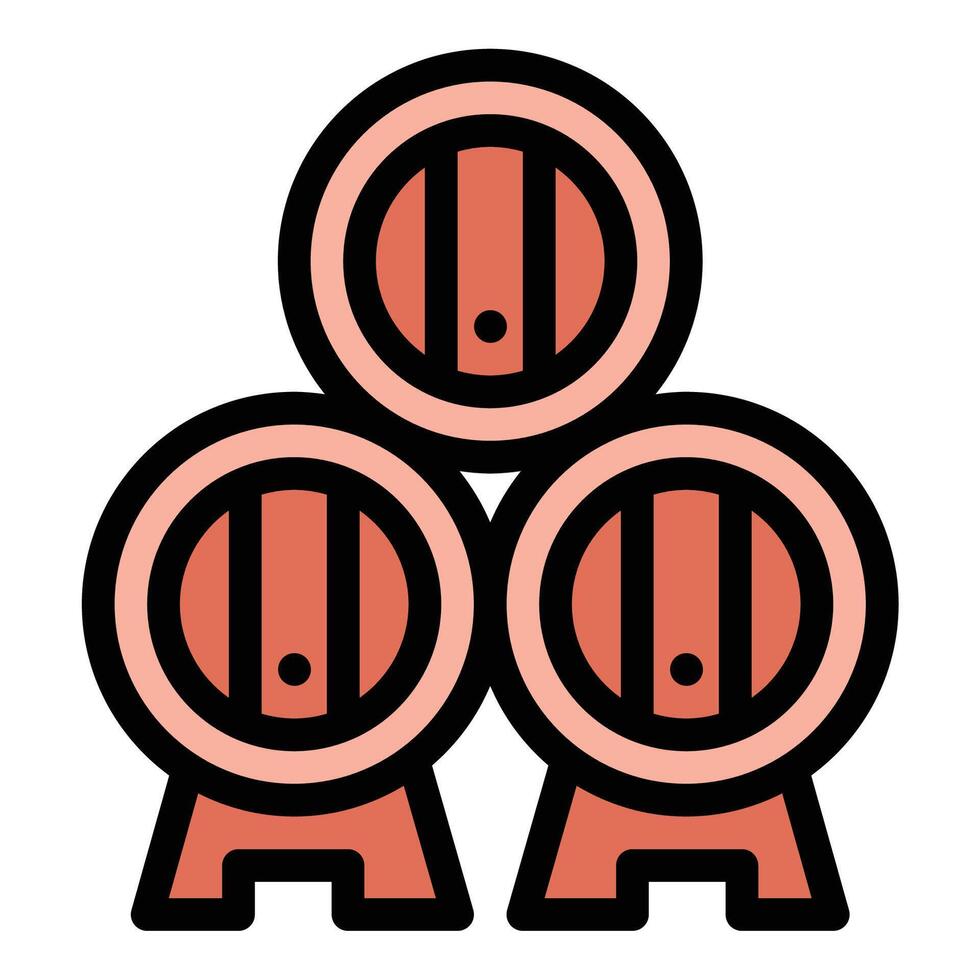 Wine storage icon flat line style illustration representing organized wine collection and preservation, suitable for wineries, restaurants, and beverage retail projects vector