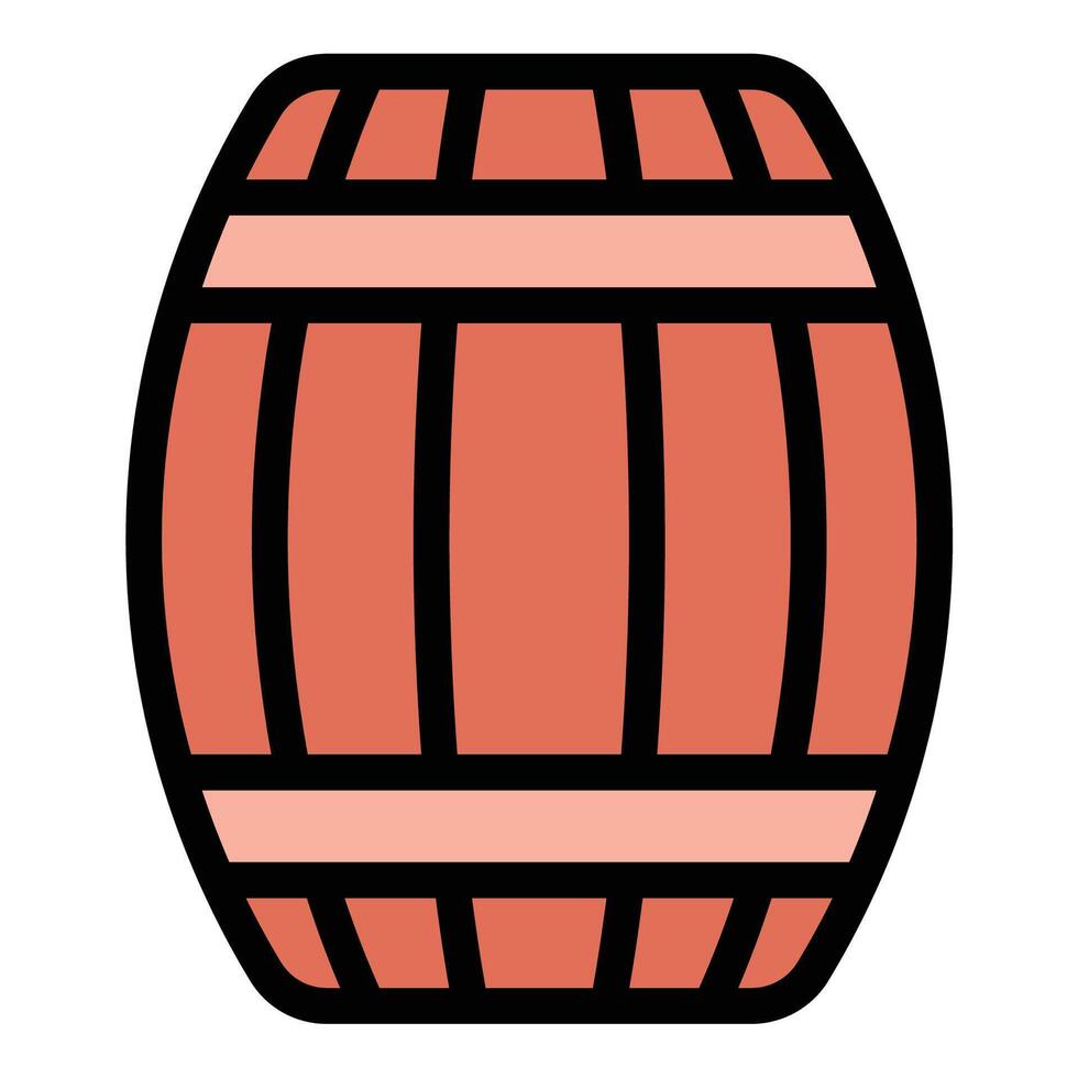 Wine barrel icon flat line style illustration representing traditional wine storage and aging process, suitable for winery branding, vineyard promotions, and beverage industry projects vector