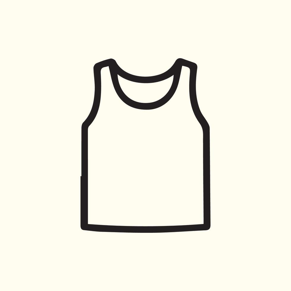 Simple Tank Top Outline Illustration Ready for Your Design vector