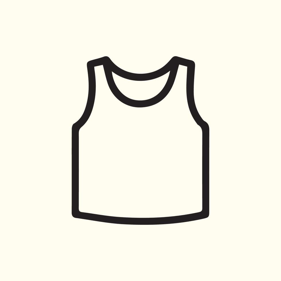 Simple Tank Top Icon Clean Cut Image Represents Minimalist Style vector