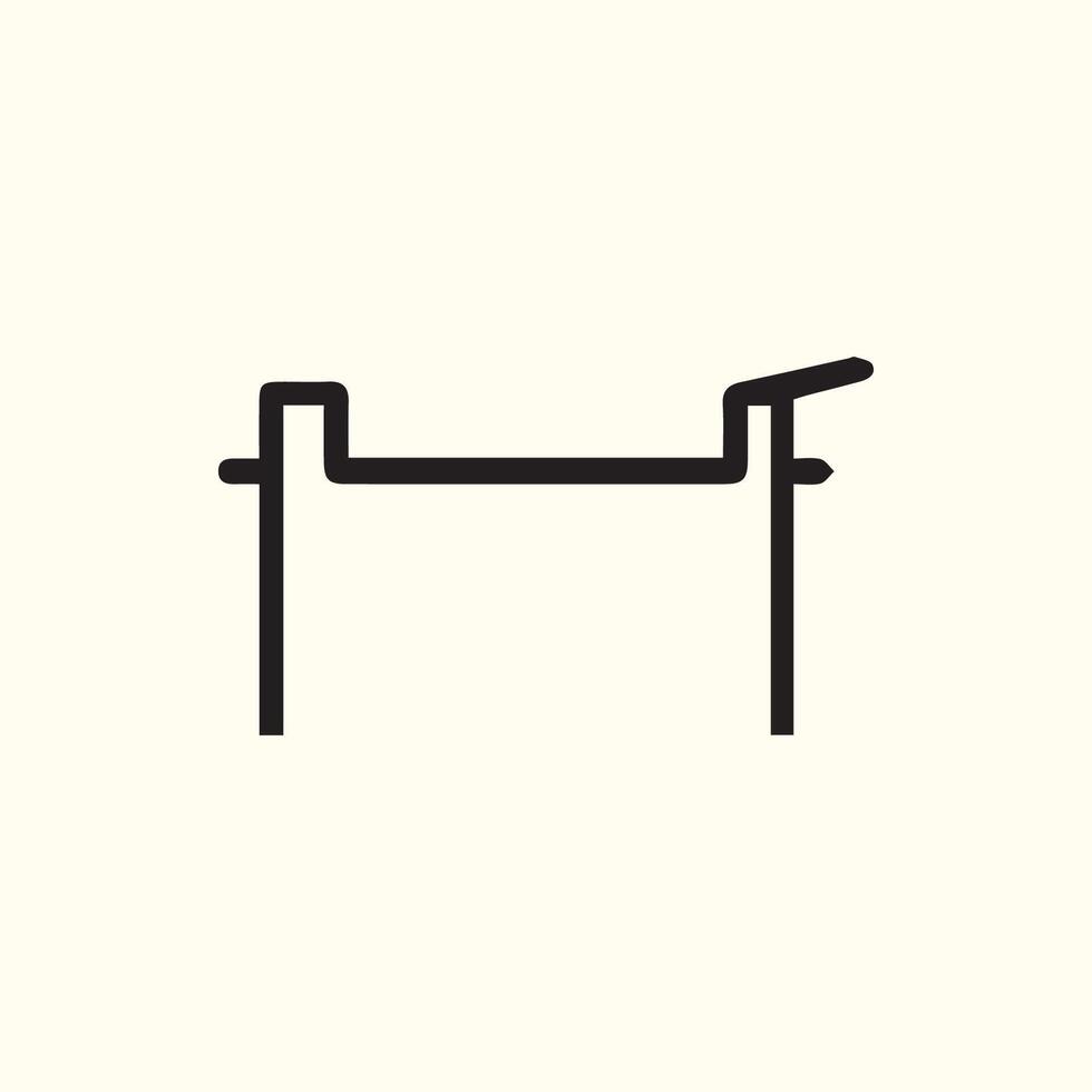 Simplified Architectural Blueprint Depicting a Traditional Bridge Design vector