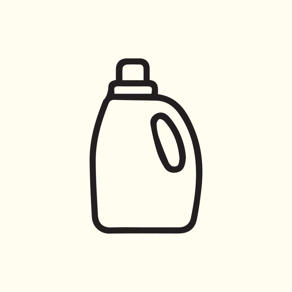 Laundry Detergent Container Simple Line Art Clean Home Care Icon vector