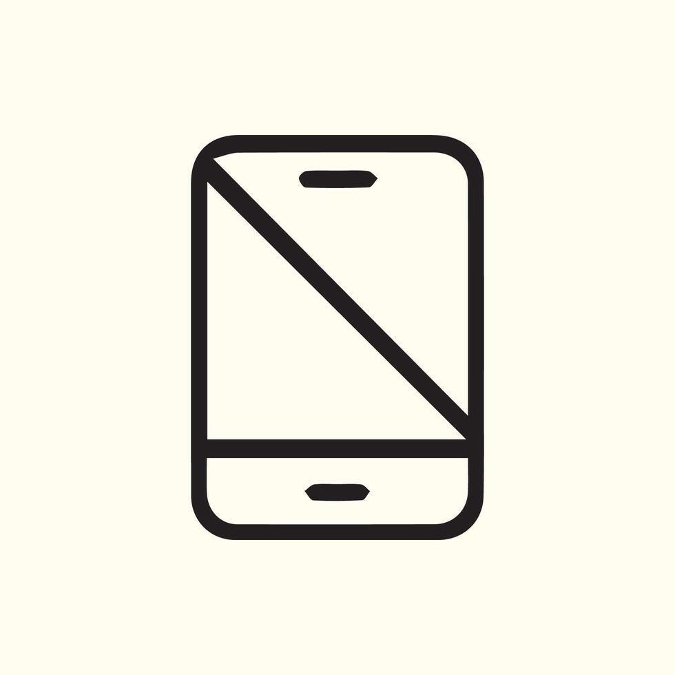 Sleek Smartphone Icon Modern Mobile Device Representation Simple Design vector