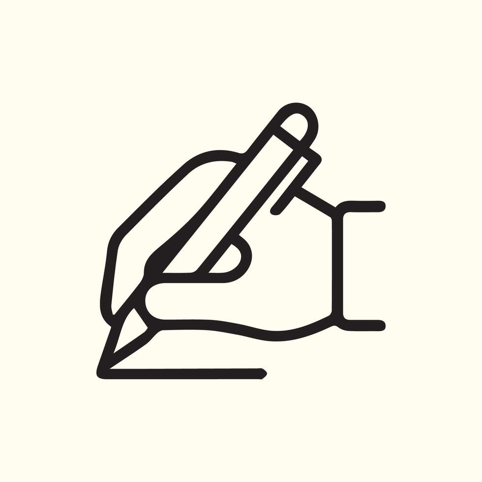 Hand Writing Icon Symbolizing Creativity and Communication Skill Set vector