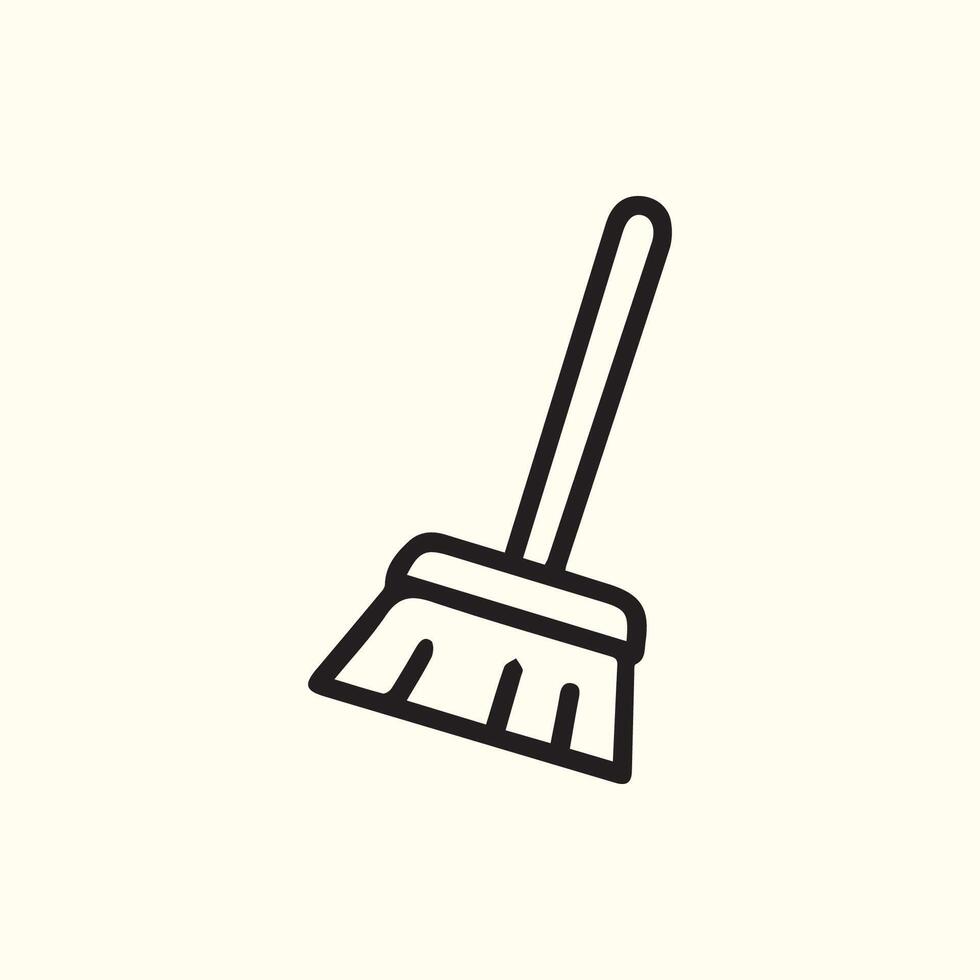 Simple Broom Icon Design Clean Sweep Tool Illustration Symbol vector
