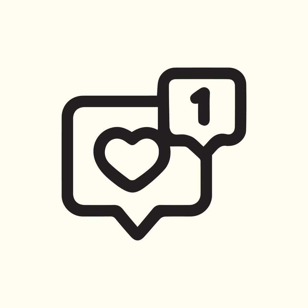 Get Noticed Social Media Love Heart Symbol with Notification Number One vector
