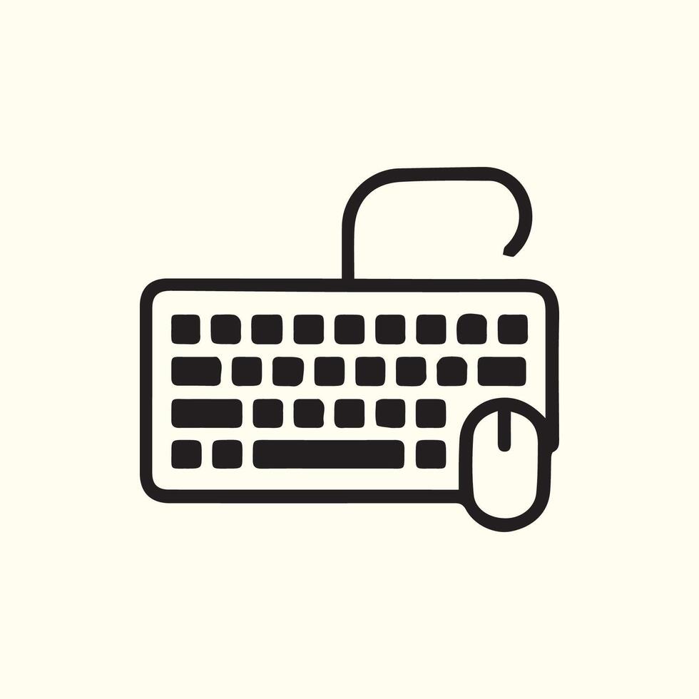 Sleek Keyboard and Mouse Set Enhancing Digital Interaction vector