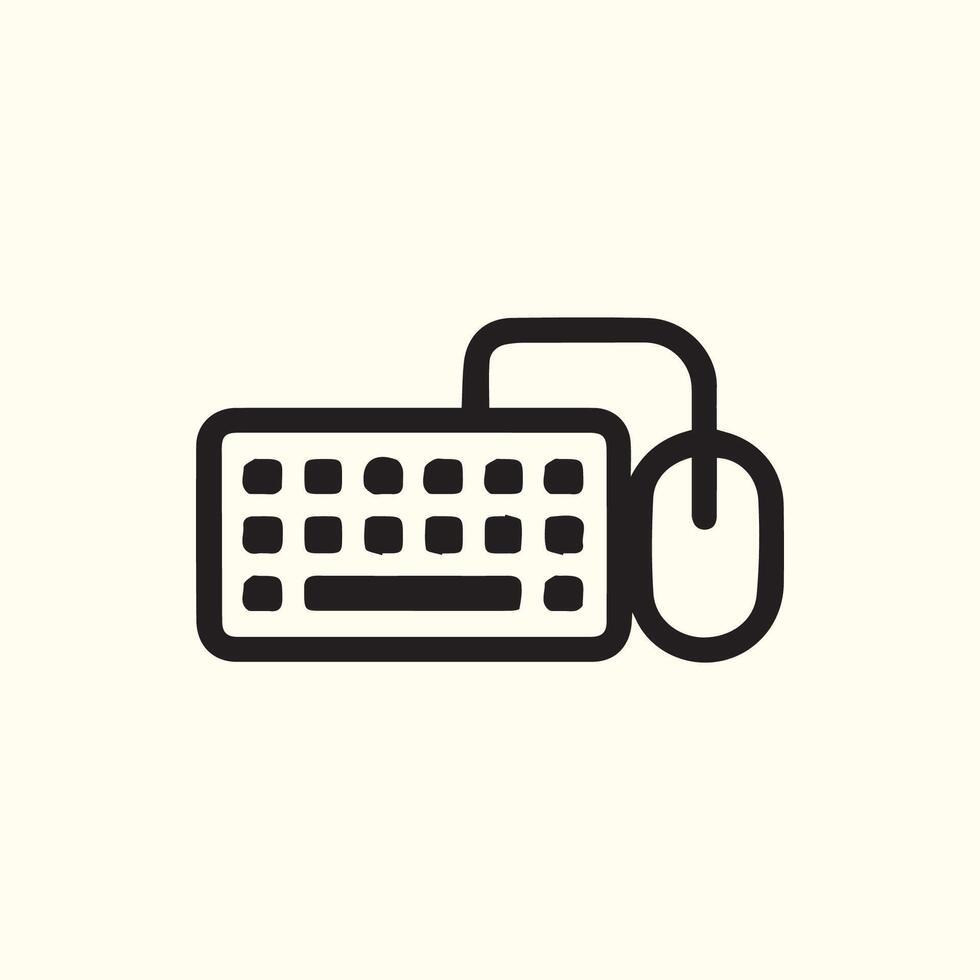 Simple keyboard and mouse icon for your design projects and templates vector