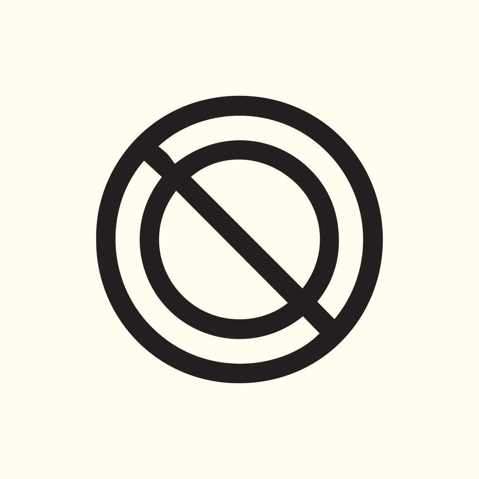 Classic Universal Prohibition Symbol Black and White Graphic Design No Entry Sign Denied Access Icon vector