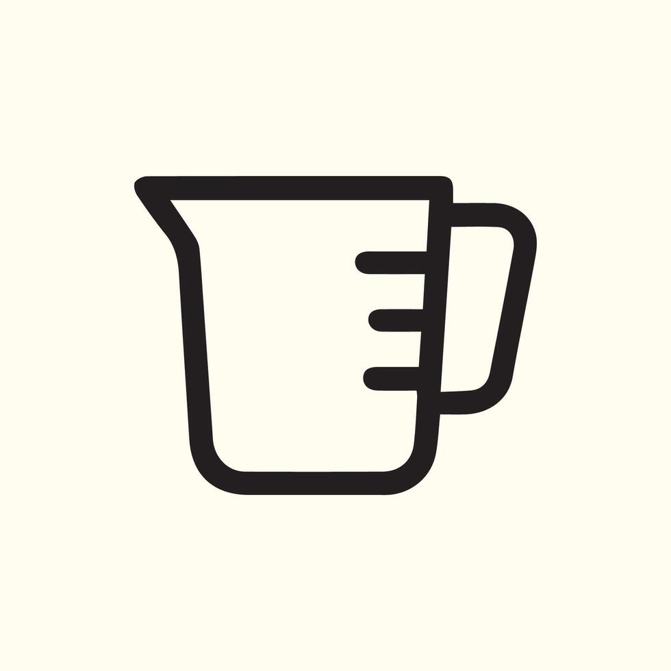 Simple Measuring Cup Design for Kitchen Essentials and Recipes vector