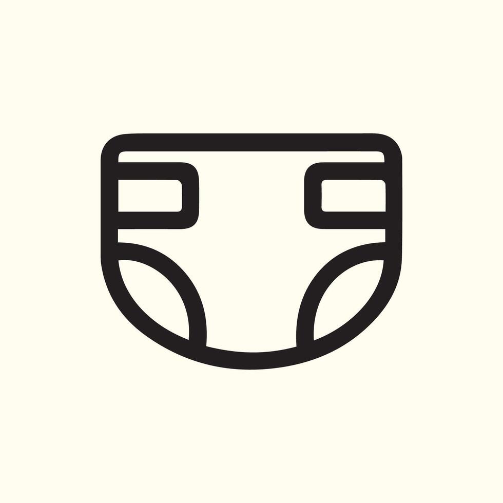 Simple Diaper Icon Design for Baby Care Products and Parenting Needs vector