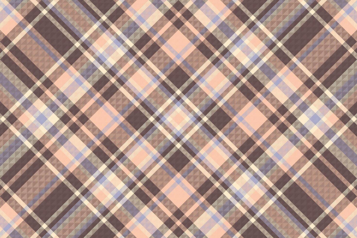 Brown and pink plaid pattern design vector
