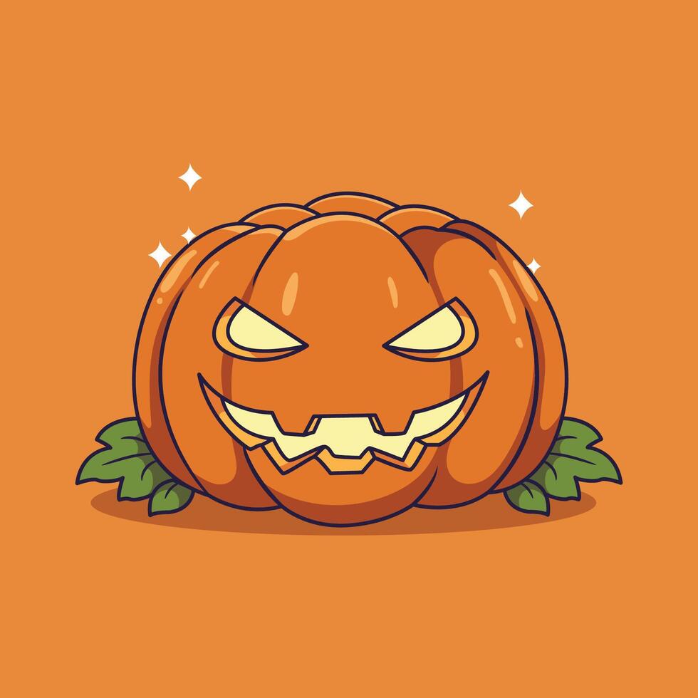 Halloween pumpkin with a mischievous smile vector