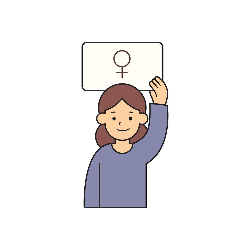 Woman with female symbol sign vector