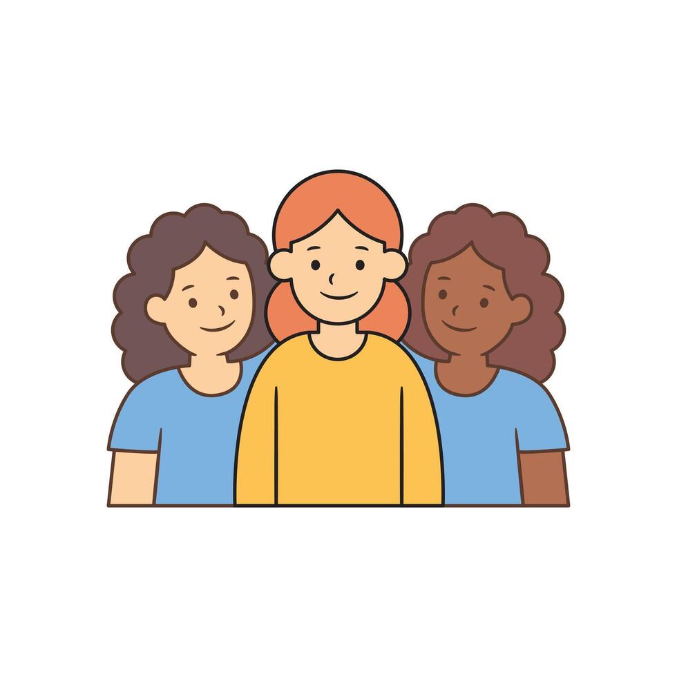 Diverse friends smiling together vector