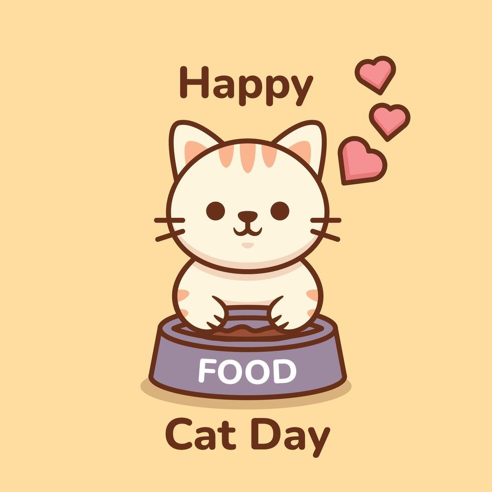 Cute kitten for Cat Day vector