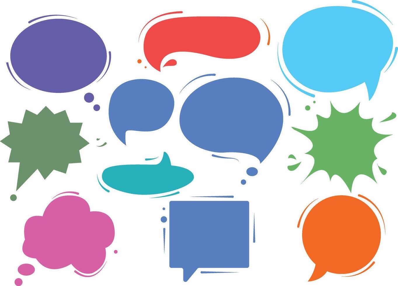 Set of bubble frames for speech in pop art style, Illustration. vector