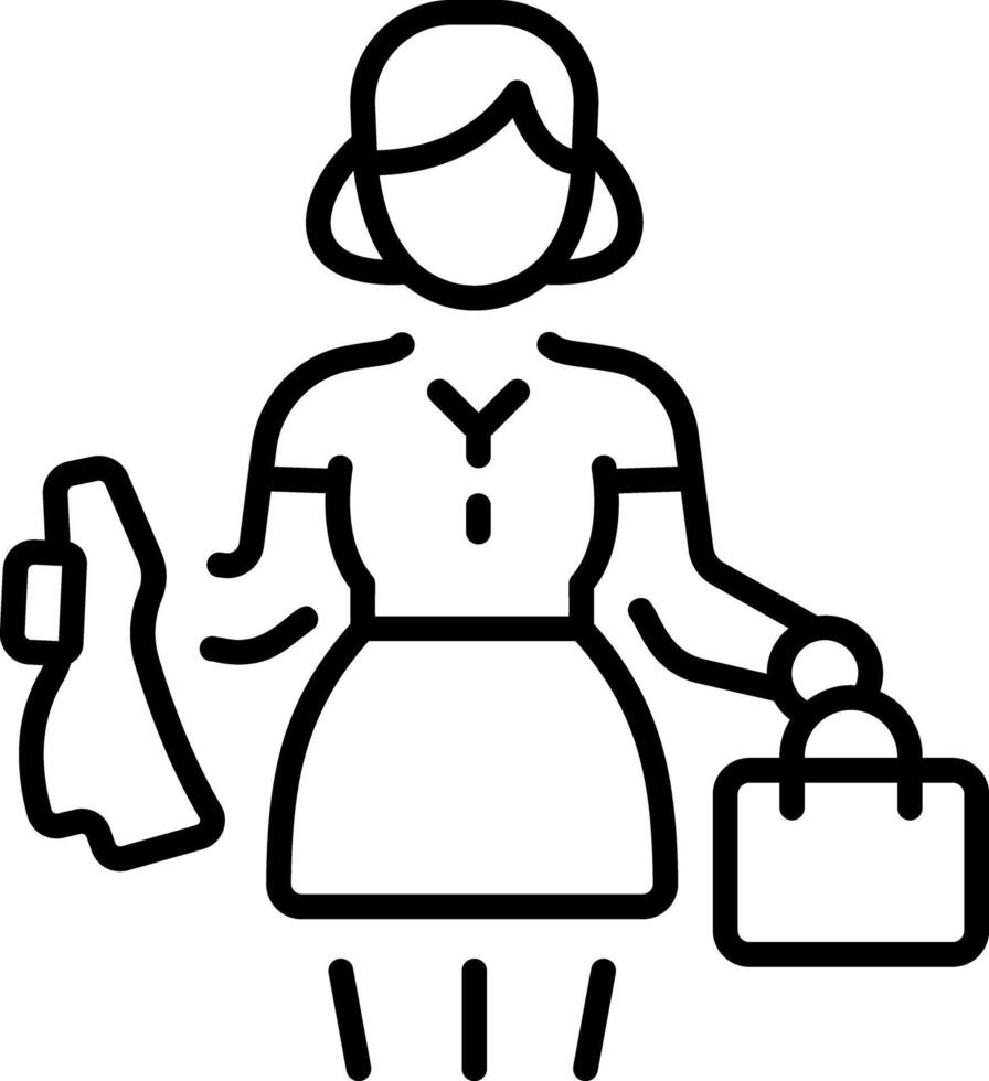 An outline style icon depicting housemaid vector