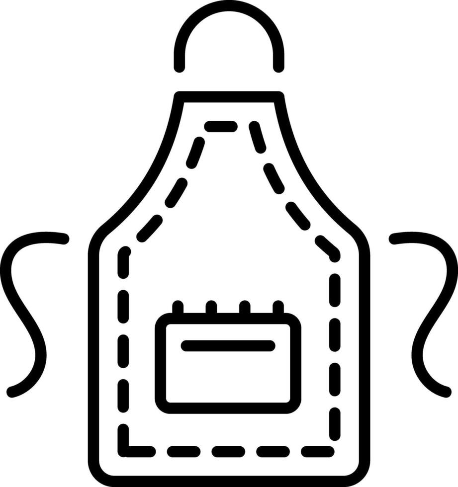 A line style icon showing cleaning apron vector