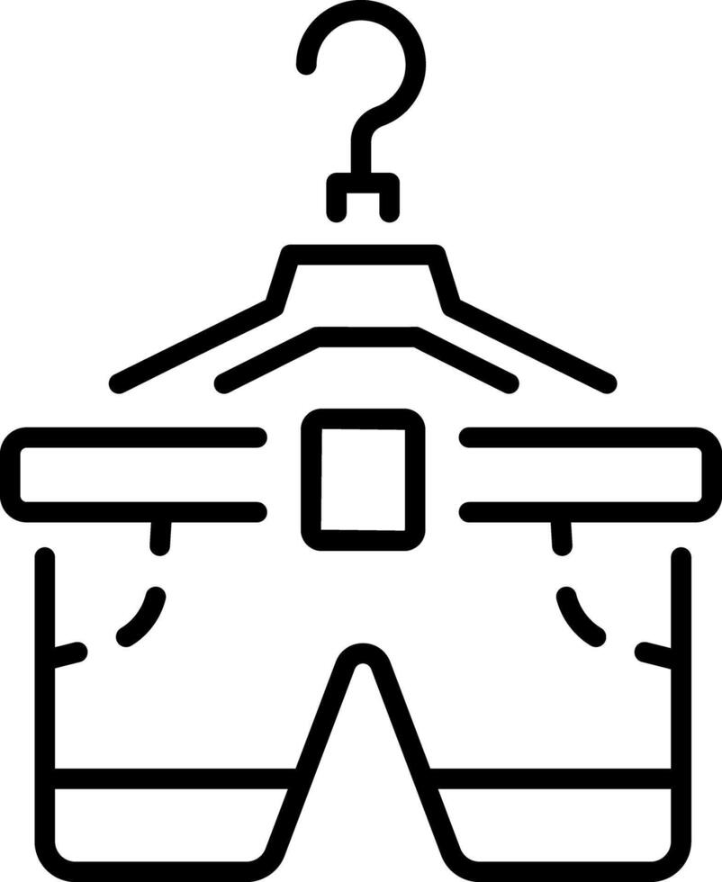 A linear style icon representing drying clothes vector