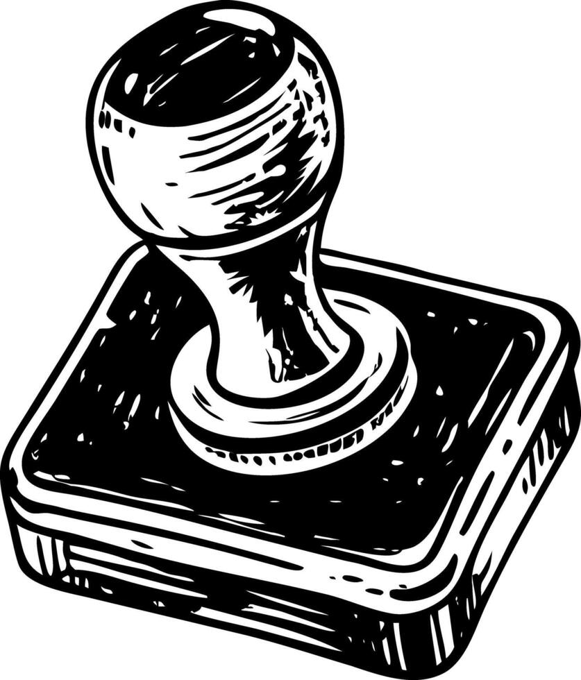 A vintage style illustration showing stamp pad vector