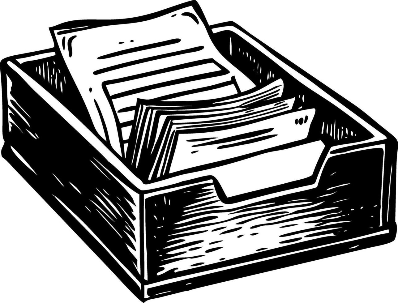 A vintage style illustration showing sorting tray vector