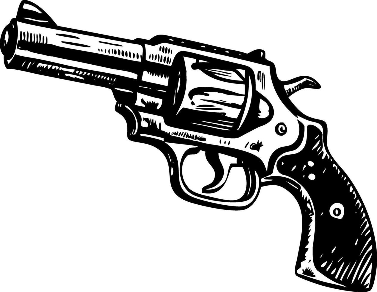 A glyph style illustration depicting revolver vector