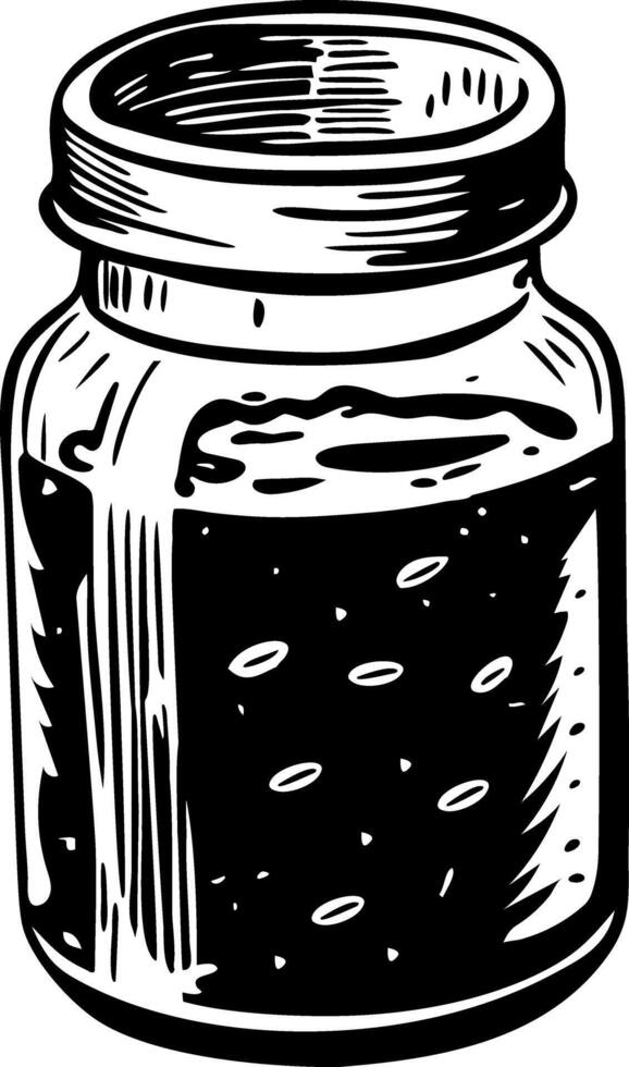 A vintage style illustration showing sample jar vector