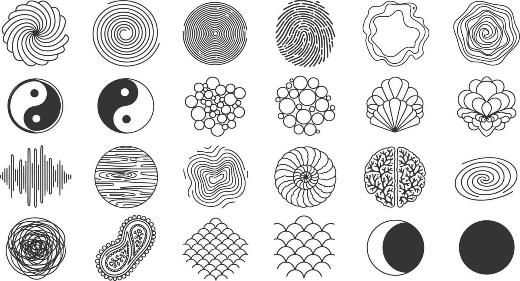 A set of different shapes and patterns vector