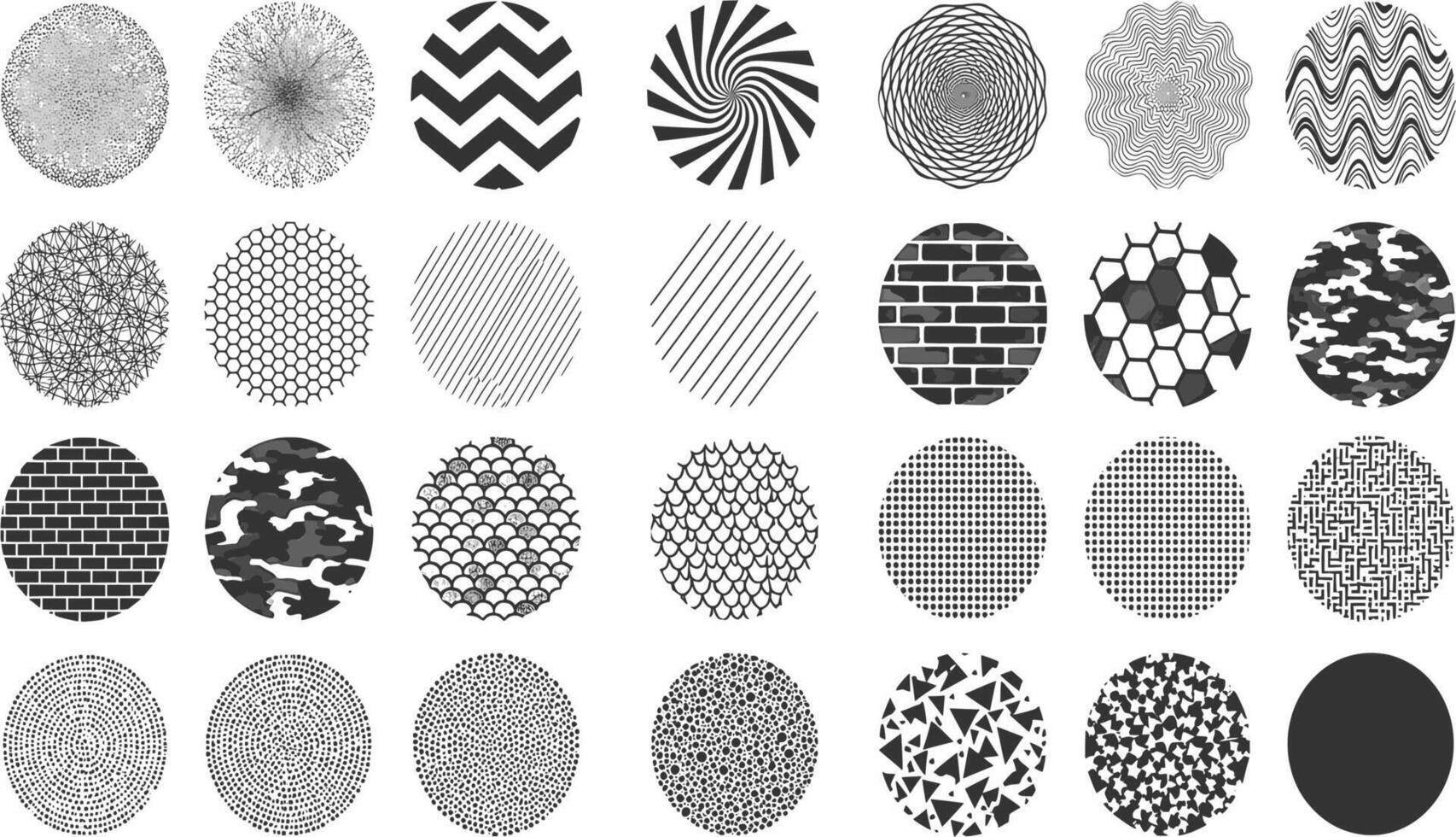 A set of black and white oval shapes vector