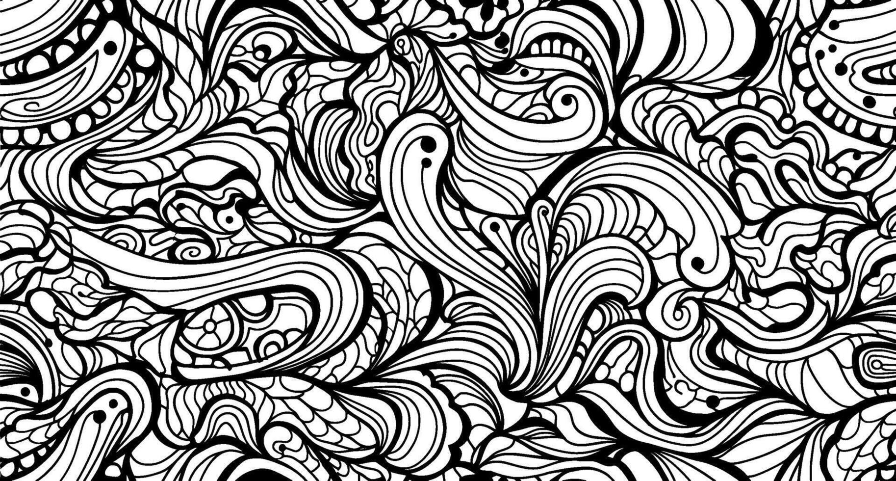 A black and white abstract background with lots of swirls vector